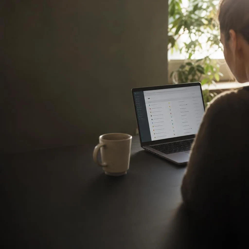 Support inbox with tickets by priority on a laptop